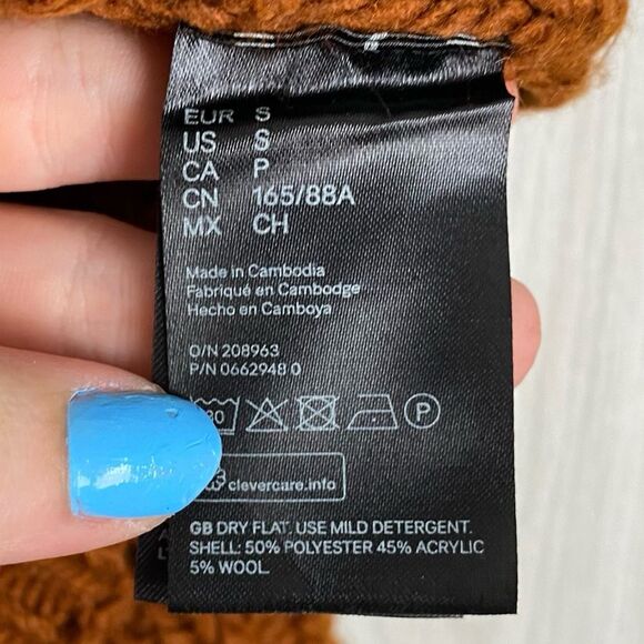 H&M | Burnt Orange Cropped Mock Neck Knit Sweater Size Small - Picture 10 of 10